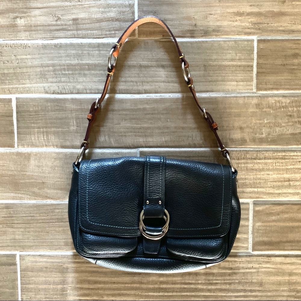 COACH Black leather shoulder bag purse